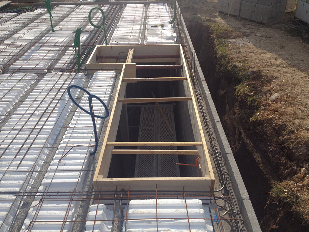 Construction d’un pavillon – Préparation du plancher béton